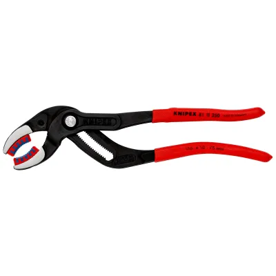 KNIPEX Siphon- und Connectorenzange 81 11 250 | SpeedGrip | 250 mm | Spannweite 10–75 mm | mit Kunststoffbacken | rot