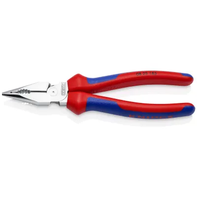 Knipex Spitzkombizange 08 25 185 | 185mm | spitzes Maul | 2K-Griff | für Draht & Kabel | kraftvoll | schlank | gezahnt