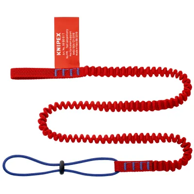KNIPEX Fangleine 00 50 01 T BK | Werkzeug-Sicherungssystem für Zangen | Länge 850-1300mm | max. 1,5kg | Schwarz