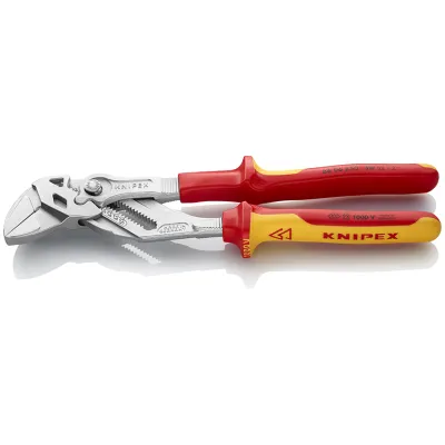 KNIPEX Zangenschlüssel 86 06 250 VDE | 250 mm | isoliert 1000V | max. 52 mm | 2K-Griff | verchromt | rot/gelb