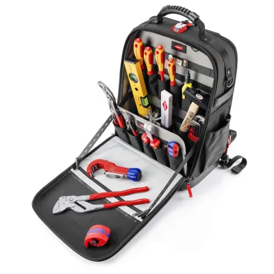 KNIPEX Werkzeugrucksack Modular X18 | 00 21 50 S | 17-teiliges Werkzeugset | robust & wasserdicht | Schwarz