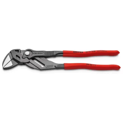 KNIPEX Zangenschlüssel 86 01 250 | Schraubenschlüssel-Ersatz | 250 mm | max. 52 mm Schlüsselweite | glatte Backen | rot