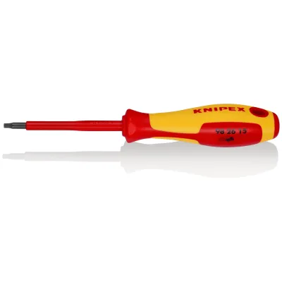 KNIPEX Schraubendreher Torx TX15 98 26 15 | 1000V isoliert VDE | 2-Komponenten-Griff | Klinge 80mm | Länge 185mm