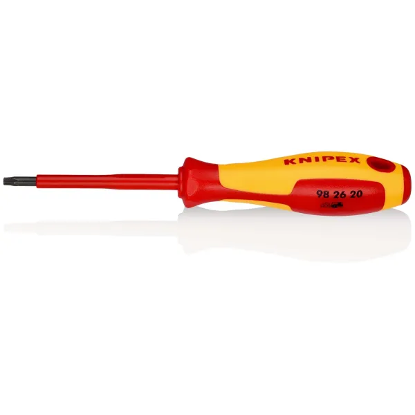 KNIPEX Schraubendreher Torx TX20 98 26 20 | VDE 1000V | isoliert | 2-Komponenten-Griff | Klinge 80mm