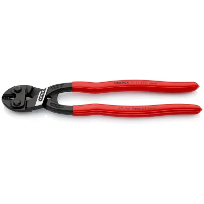 KNIPEX Bolzenschneider 71 31 250 | Kompakt-CoBolt XL | 250 mm | max. Ø 6 mm | Schneidaussparung | Rot | für harte Drähte