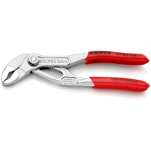 KNIPEX Wasserpumpenzange 87 03 125 | Cobra | 125mm | Feinverstellung | für Rohre bis 1" | Kunststoffgriff