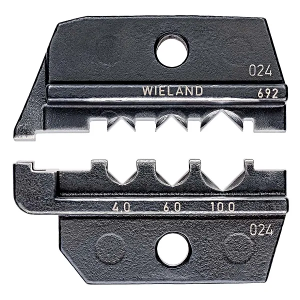 KNIPEX Crimpeinsatz 97 49 69 2 | Solar-Steckverbinder gesis PST 40 Wieland | 4-10 mm² | Vierkantpressung | 3 Nester