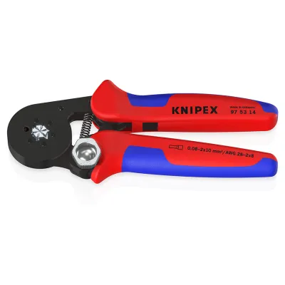 KNIPEX Crimpzange 97 53 14 SB | Aderendhülsen-Presszange | Selbsteinstellend | Sechskant | 0,08–16 mm² | 180 mm