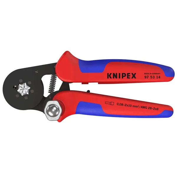 KNIPEX Crimpzange 97 53 14 | Aderendhülsen 0,08–16 mm² | Selbsteinstellend | Sechskant-Pressung | 180 mm | ergonomisch