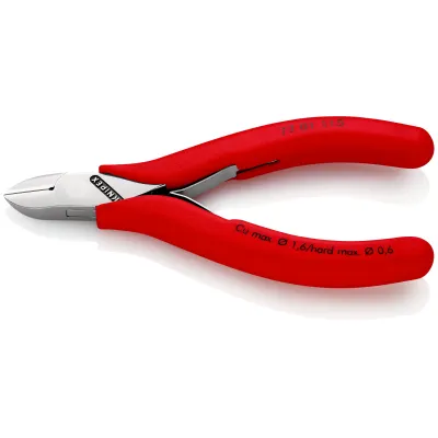 KNIPEX Elektronik-Seitenschneider 77 01 115 | Präzisionszange | rund mit Facette | 115 mm | spiegelpoliert