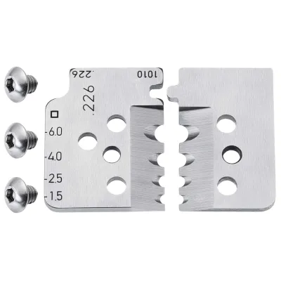 KNIPEX Ersatzmesser-Set 12 19 11 | 1 Satz für Abisolierer 12 12 11 | Spezialstahl, 100 mm, für PTFE Silikon Gummi