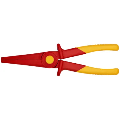 KNIPEX Flachrundzange 98 62 02 | VDE geprüft 1000V isoliert | Kunststoff glasfaserverstärkt | 220 mm | rot/gelb
