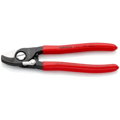 KNIPEX Kabelschere 95 21 165 SB | 165mm Einhand-Schneide | bis Ø15mm/50mm² Cu/Al Kabel | Präzisionsschliff