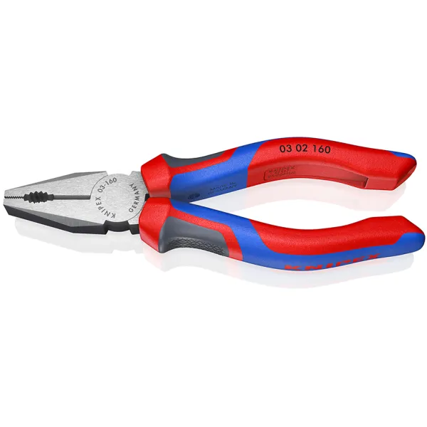 KNIPEX Kombizange 03 02 160 SB | 160mm Länge | für Flach- & Rundmaterial | gehärtete Schneiden | 2K-Griff | schwarz
