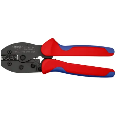 KNIPEX Crimpzange 97 52 34 SB | PreciForce für unisolierte Kabelschuhe 0,1-2,5 mm² | 220 mm | ergonomisch