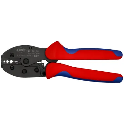 KNIPEX Crimpzange PreciForce 97 52 50 | Koax-BNC-Steckverbinder RG58/174/188/316 | 220mm | Sechskant | ergonomisch