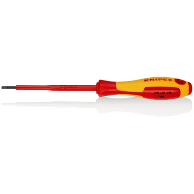 KNIPEX Schlitz-Schraubendreher 98 20 30 | 3,0x0,5mm | VDE 1000V | 2-Komponenten-Griff | 100mm Klinge | ergonomisch
