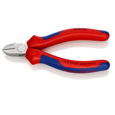 KNIPEX Seitenschneider 76 05 125 | 125 mm | verchromt | Comfort-Griff | für harten Draht & Pianodraht