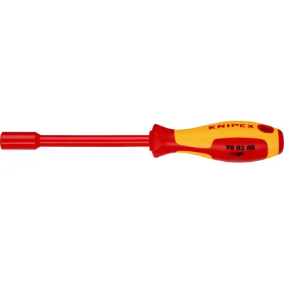 KNIPEX Steckschlüssel 98 03 08 | Innensechskant SW 8 mm | VDE 1000V isoliert | 2-Komponenten-Handgriff | 237 mm