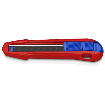 KNIPEX Universalmesser 90 10 165 BK CutiX | Messer | Klingenstabilisierung | Magnesiumgehäuse | 165 mm | Abbrechklinge