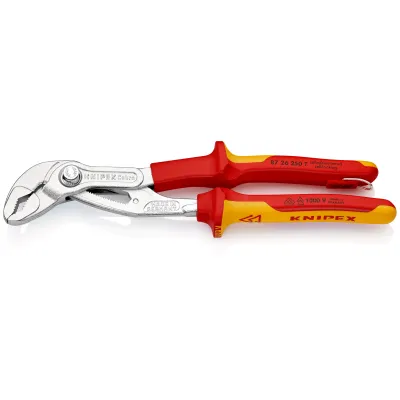 KNIPEX Wasserpumpenzange 87 26 250 T | Cobra 250mm | VDE 1000V | 2-Komponenten-Griff | 24-fach verstellbar