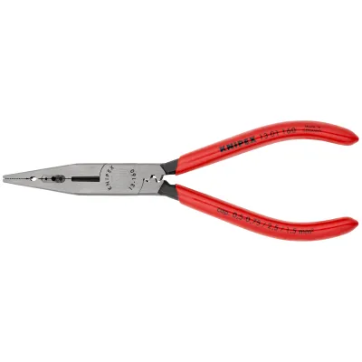 KNIPEX Verdrahtungszange 13 01 160 | 160mm | Schneiden & Abisolieren 0,5-2,5mm² | Crimpen | Kunststoff-Griff | schwarz