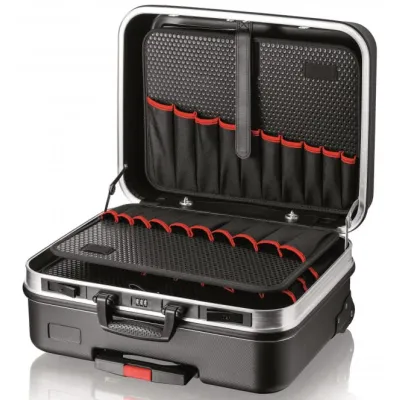 KNIPEX Werkzeugkoffer BIG Basic Move 00 21 06 LE | Trolley-Funktion | 54 Steckplätze | ABS | Alurahmen | leer | Schwarz