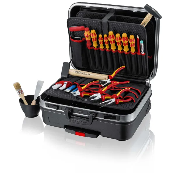 KNIPEX Werkzeugkoffer BIG Basic Move | 24-tlg. Elektro VDE Zangen & Schraubendreher | ABS Trolley schwarz