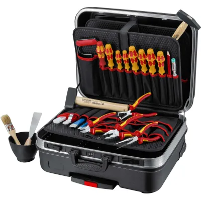 KNIPEX Werkzeugkoffer BIG Basic Move | 24-tlg. Elektro VDE Zangen & Schraubendreher | ABS Trolley schwarz