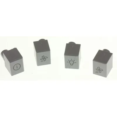 Knopfset 4 für Dunstabzugshaube Hisense/Gorenje 560814 4 Tasten