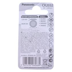 Knopfzelle CR2032L2BP für Panasonic Staubsauger CR2032L2BP 3V, 220mAh, 2er Blist