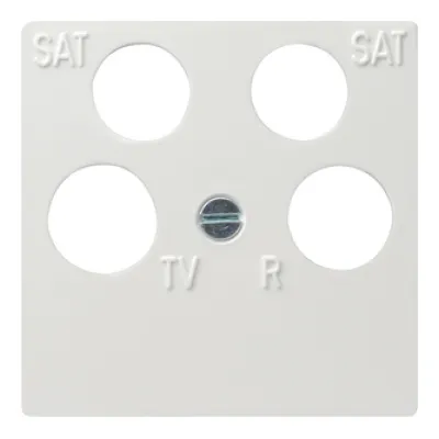 GIRA Zentralplatte 4-fach 025903 | System 55 | Sat-TV-Radio Koaxial-Antennendose | 50x50 mm | glänzend | reinweiß