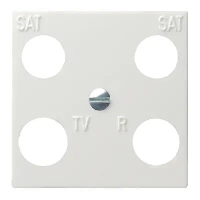 GIRA Zentralplatte 4-fach 025803 | Koaxial-Antennensteckdose System 55 | 2 SAT-Anschlüsse | Kunststoff | reinweiß