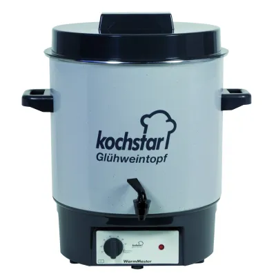 Kochstar Einkochautomat WarmMaster | 27–29 l emailliert | Auslaufhahn | 1.800 W | Ø 35 cm | steingrau