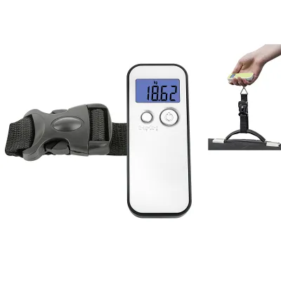 TFA Dostmann Kofferwaage 50.3000.54 | Digitale Gepäckwaage bis 40 kg | LCD Anzeige | Tara-Funktion | kompakt | Silber