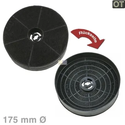 Kohlefilter Ø 175mm 481281728936 Wpro, Bauknecht, Whirlpool, Ikea