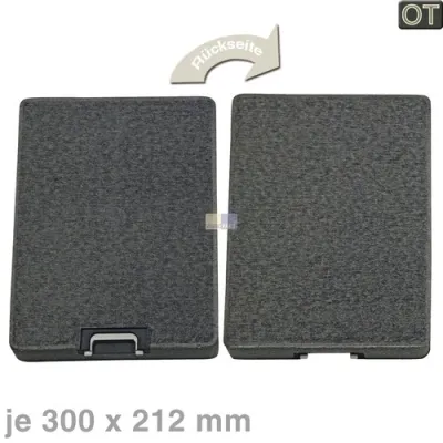 Kohlefilter Bosch 00271068 300x210mm für Dunstabzugshaube 2Stk Neff, Bosch