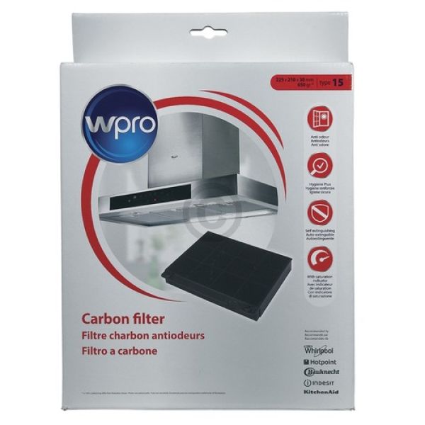 Kohlefilter Wpro 484000008575 225x210mm CHF15/1 type15 für 