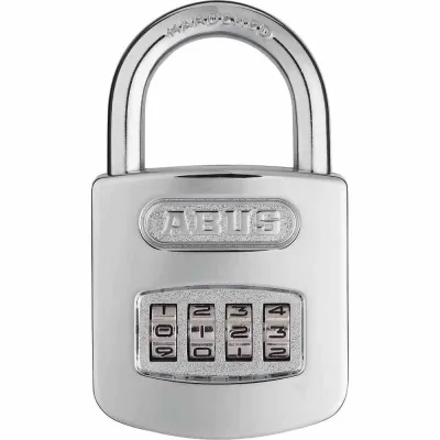 ABUS Zahlenschloss 160/50 | Vorhängeschloss | 4-stelliger Code | gehärteter Stahl | verchromt | 50mm | Silber
