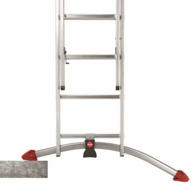 Hailo Kombileiter 9312-507 S100 ProfiLOT | Aluminium 3x12 Sprossen | LOT-System | 8,15 m | 150 kg | Silber
