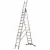 Bild: Hailo Kombileiter 9312-507 S100 ProfiLOT | Aluminium 3x12 Sprossen | LOT-System | 8,15 m | 150 kg | Silber