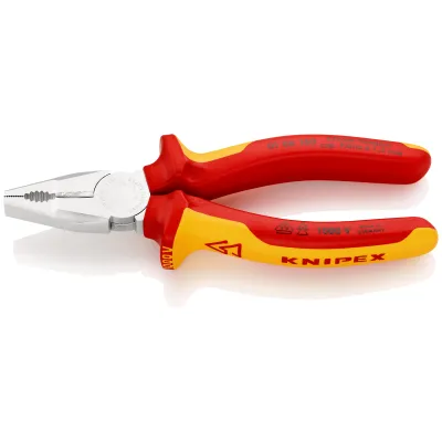 KNIPEX Kombizange 01 06 160 | 160 mm | isoliert 1000V VDE-geprüft | Chrom-Vanadium | 2K-Griff | für harten Draht