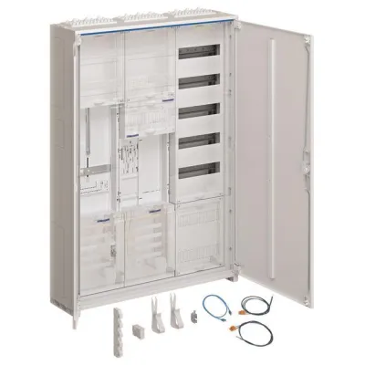 HAGER Komplettschrank ZB33SET15LK | Zählerschrank eHZ | 3 Felder | 1 Zählerplatz | APZ | BKE-I | IP44 | weiß