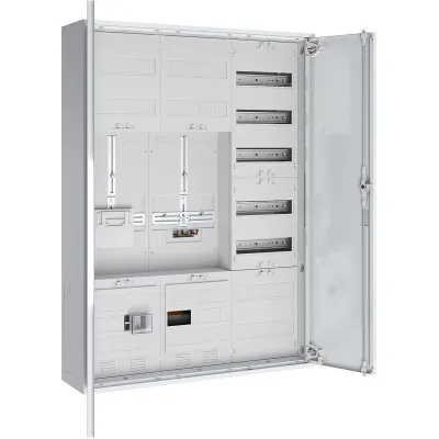 ABN Zählerschrank S37ZA710Z | 3-Punkt | 1 Zählerplatz | 1 TSG | 4 Felder | IP43 | 5-polig | 800x1100x210 mm | Stahl weiß