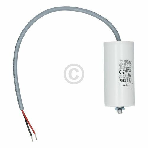 Bild: Kondensator 30µF 400V HYDRA MSB-MKP 30/400VI/E2 UL mit Anschlusskabel
