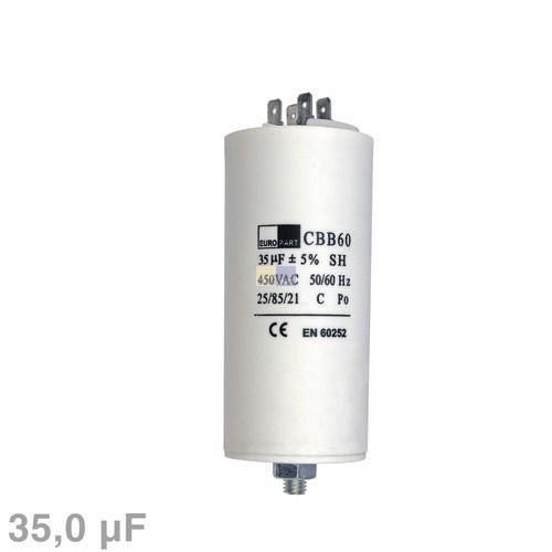 Bild: Kondensator 35µF 450V universal mit Steckfahnen und Befestigungsschraube CBB60