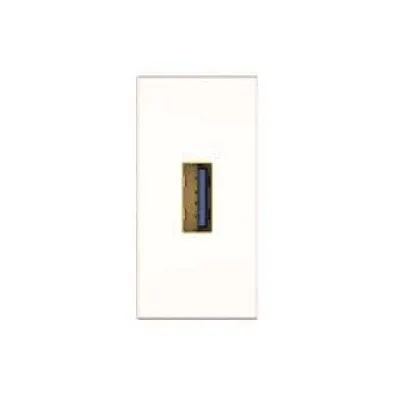 Kindermann Anschlussblende USB 3.0 Typ A | A-Buchse Halbblende | werkzeuglos | Kunststoff | RAL 9003 weiß
