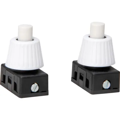 Kopp Einbau-Druckschalter 192117081 | 1-polig | Ausschalter | Druckknopf | 250V 2A | schwarz/weiß | Kunststoff