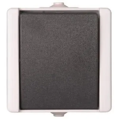 Kopp Universalschalter 540656002 | Aufputz-Feuchtraum Wechselschalter | IP44 | 10AX | 250V | 2-Wege | grau