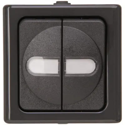 Kopp Serienschalter 560515004 | Aufputz IP44 | 2-fach Wippe | Kunststoff Thermoplast | anthrazit glänzend